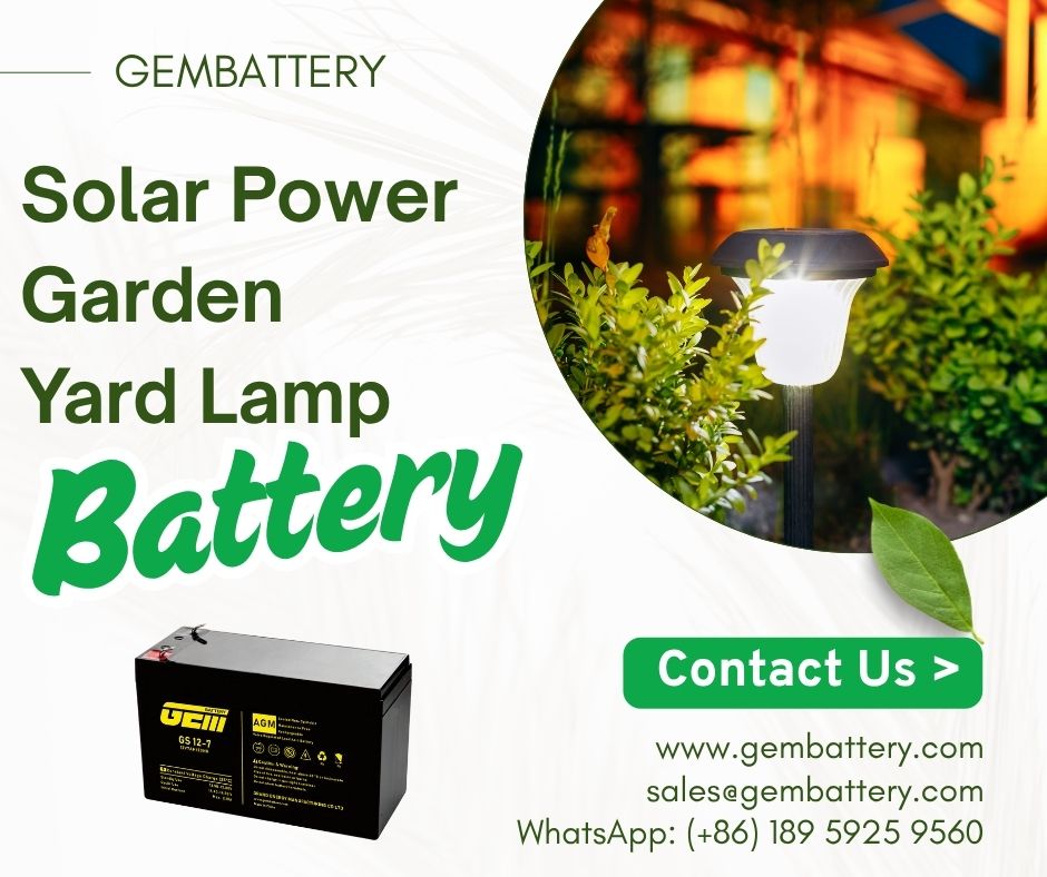 Solar Power Garden Yard Lamp battery
