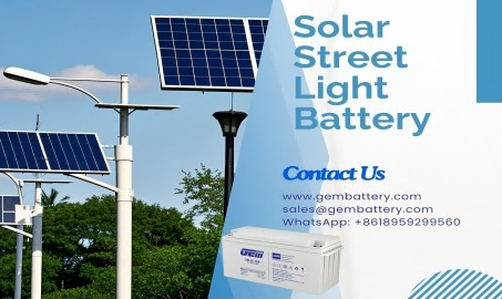 GEMBATTERY solar street light battery: for light and green